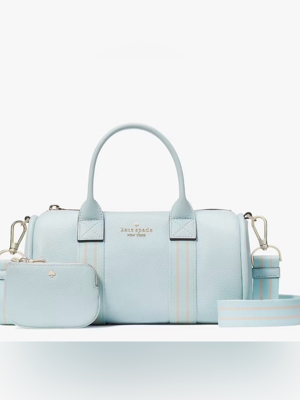 BRAND NEW WITH TAGS KATE SPADE ROSIE DUFFLE CROSSBODY BAG. Light blue color.